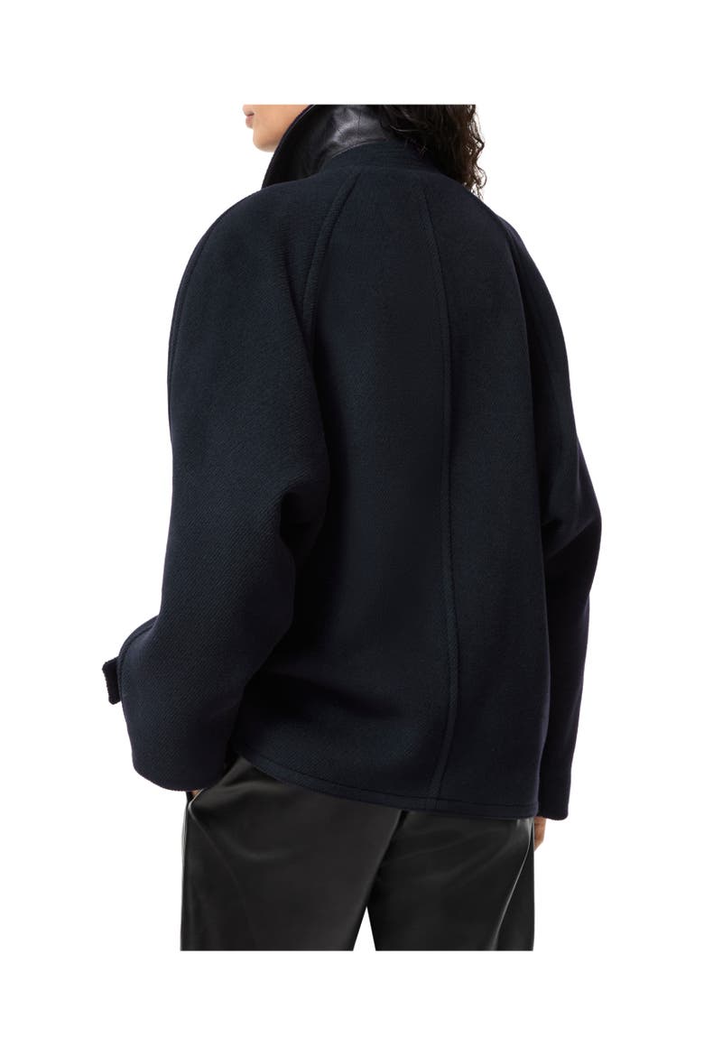 Wool Blend Pea Coat, Alternate, color, Dark ink blue