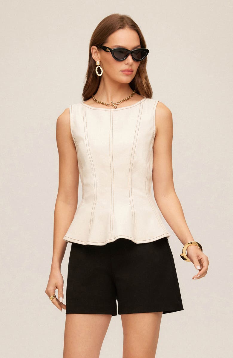 FIFTEEN TWENTY Zoyla Contrast Stitch Peplum Top, Alternate, color, 