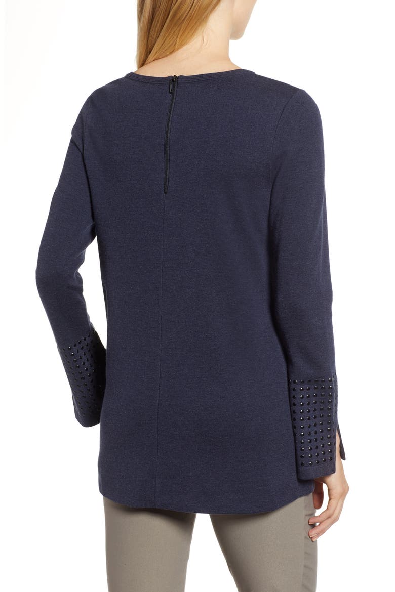 Studded Cuff Top, Alternate, color, DARK INDIGO