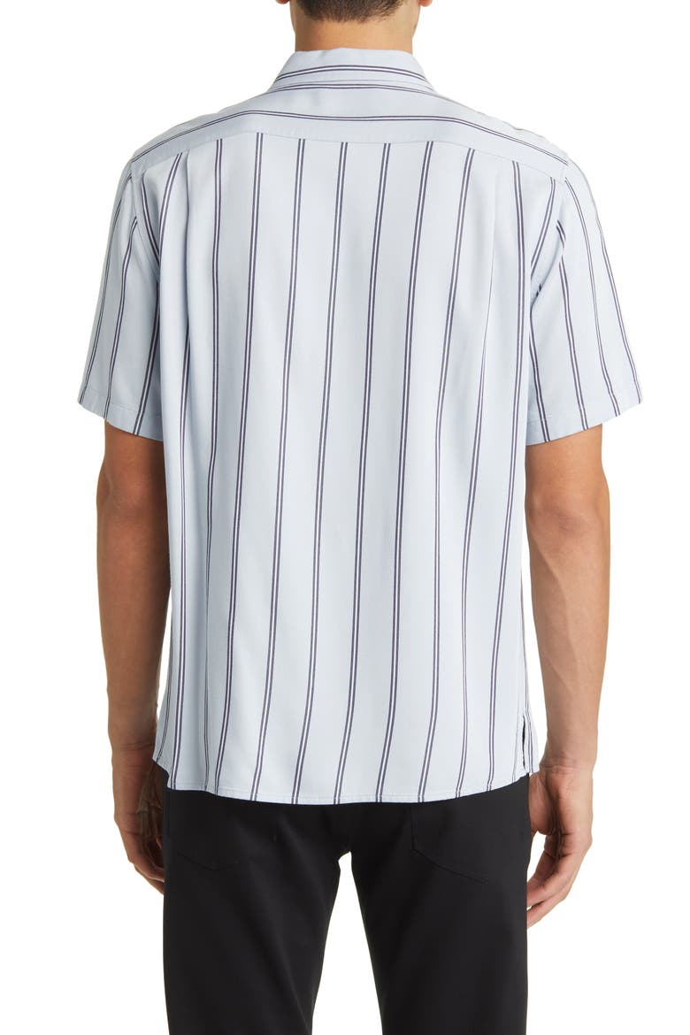 Pacifica Stripe Short Sleeve Button-Up Shirt, Alternate, color, DUSTY SKY/ ROYAL BLUE