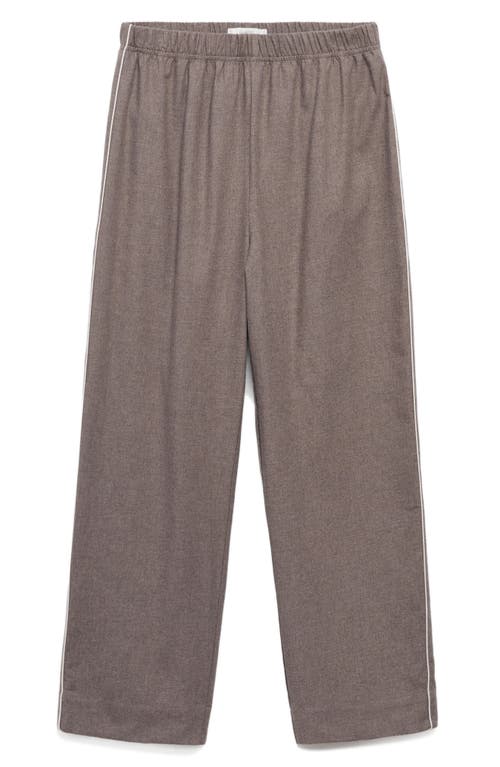 Mango Cotton Flannel Pajama Pants In Brown