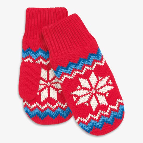 Kids Fleece-Lined Snowflake Fair Isle Mittens (Little Kid, Big Kid)