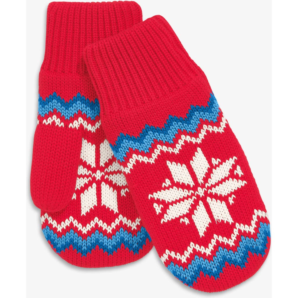 Primary Kids Fleece-lined Snowflake Fair Isle Mittens In Multi