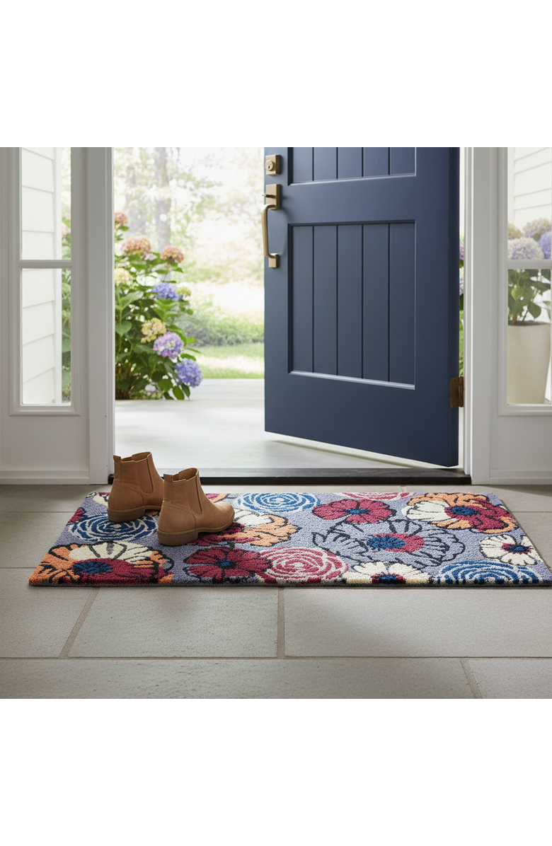 tag Poppy Coir Mat Multi Coir Everyday,Summer, Alternate, color, Blue