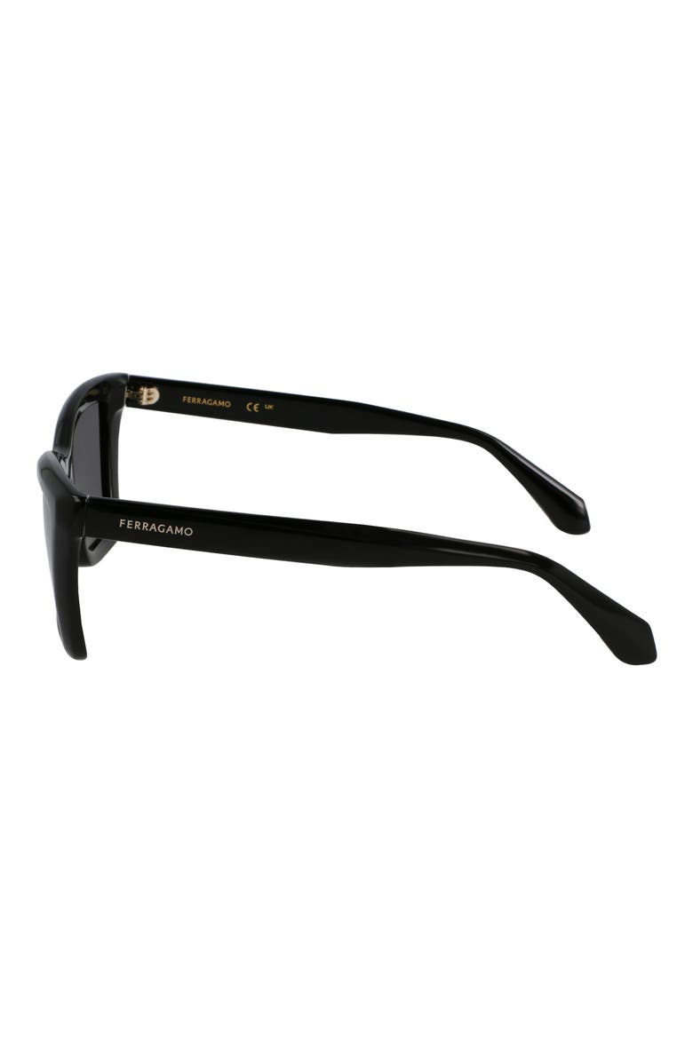 53mm Rectangualr Sunglasses, Alternate, color, BLACK