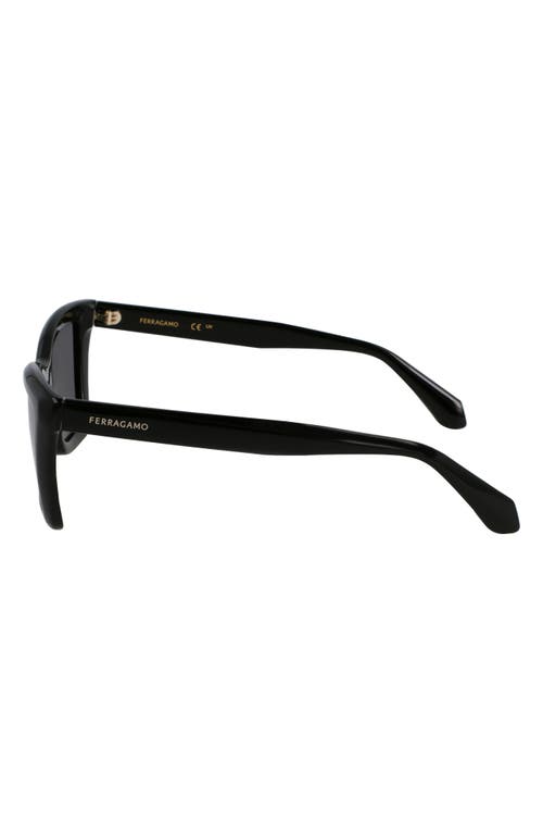 Ferragamo 53mm Rectangualr Sunglasses In Black