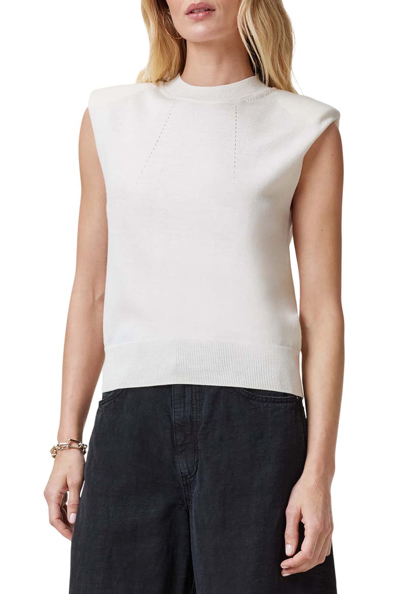 Kayla Cap Sleeve Merino Wool Sweater, Main, color, CHALK WHITE