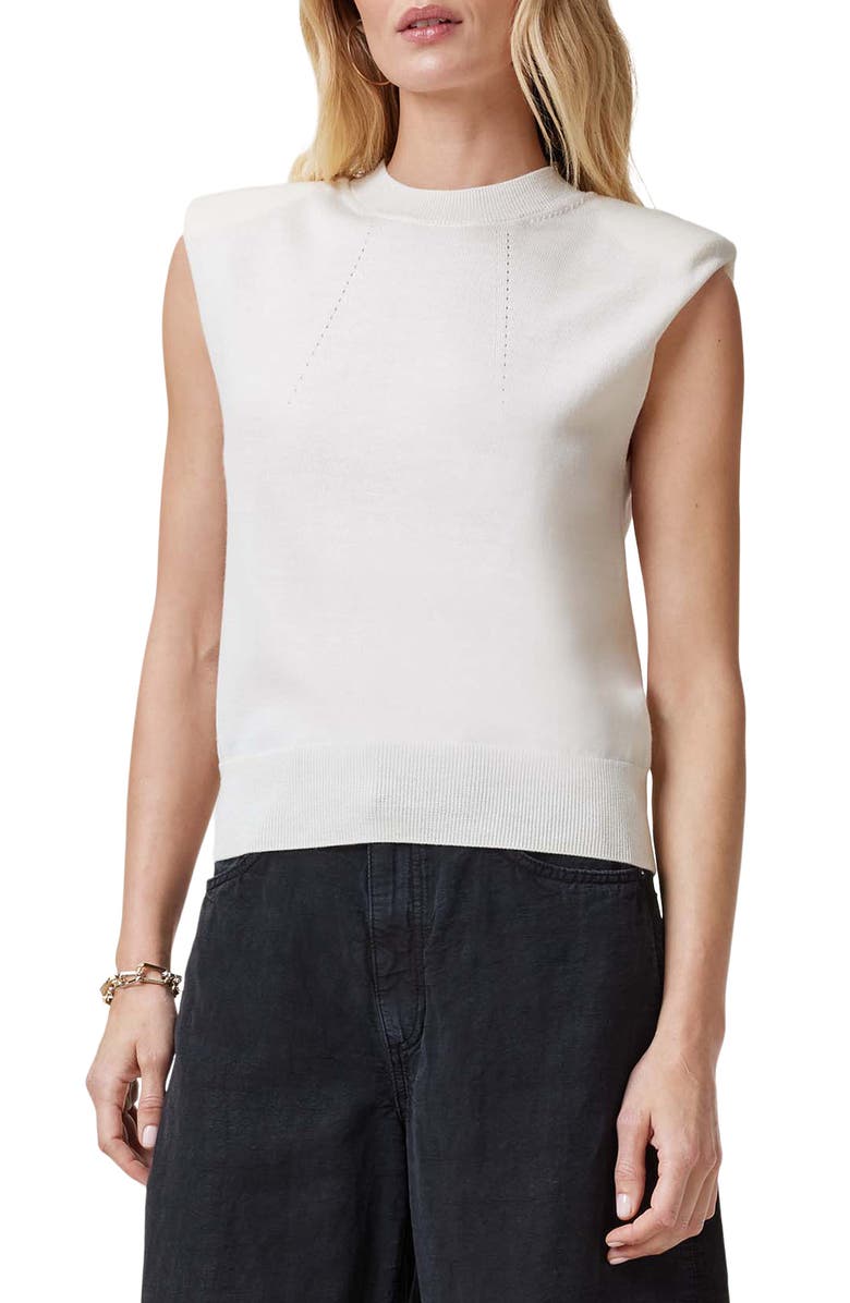 AllSaints Kayla Cap Sleeve Merino Wool Sweater, Main, color,