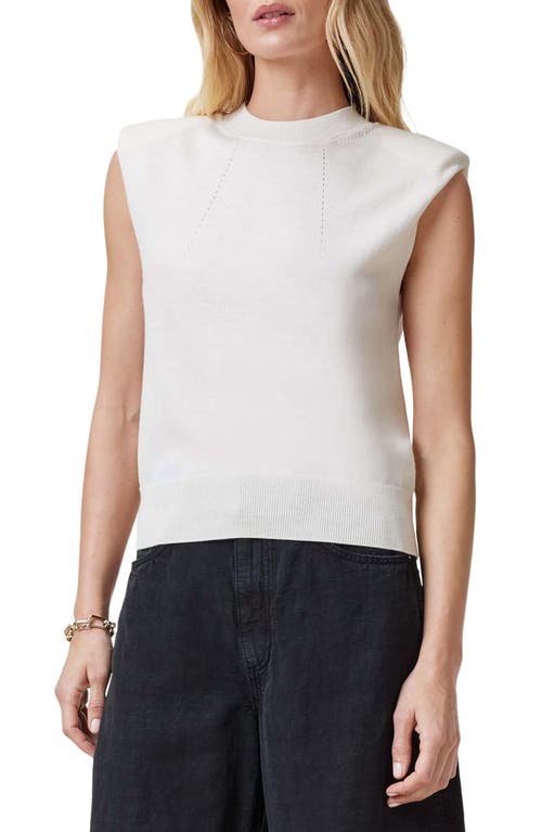 Shop Allsaints Kayla Cap Sleeve Merino Wool Sweater In Chalk White