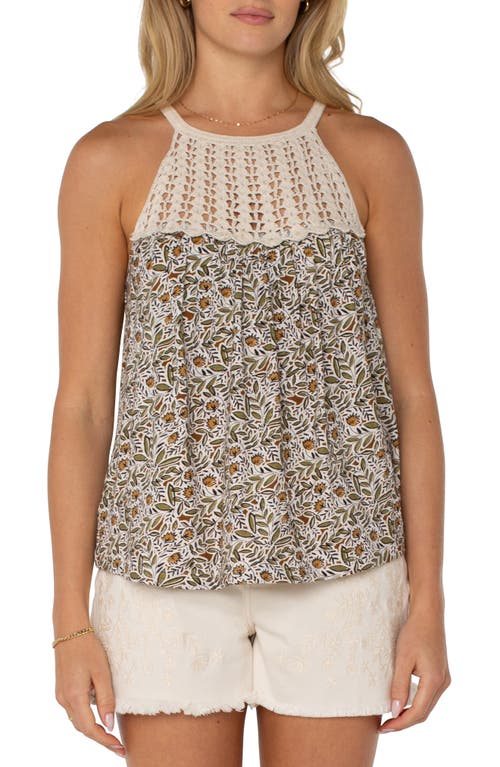 Liverpool Los Angeles Crochet Detail Tank In Gray