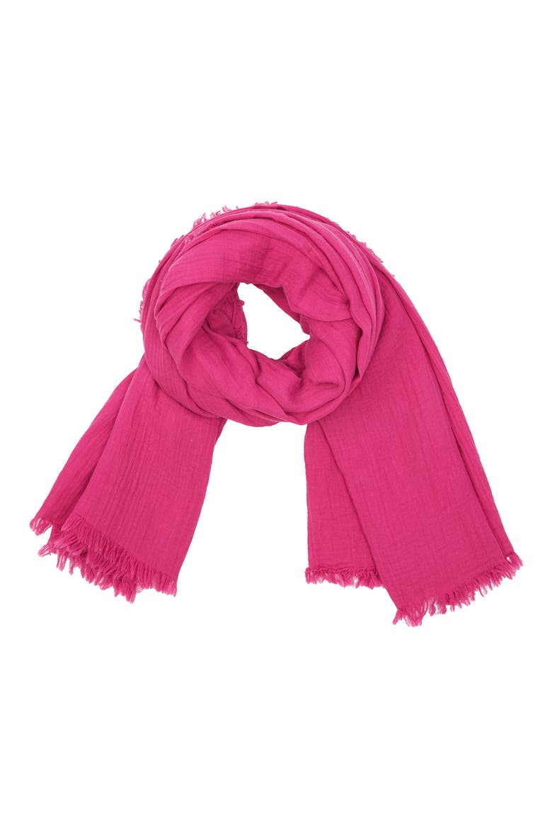 Gauze Cotton Scarf, Alternate, color, PINK