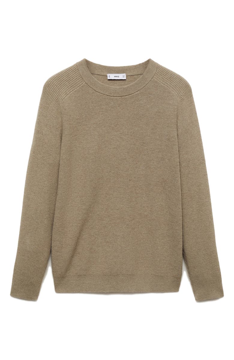 MANGO Rib Sleeve Sweater, Main, color, 