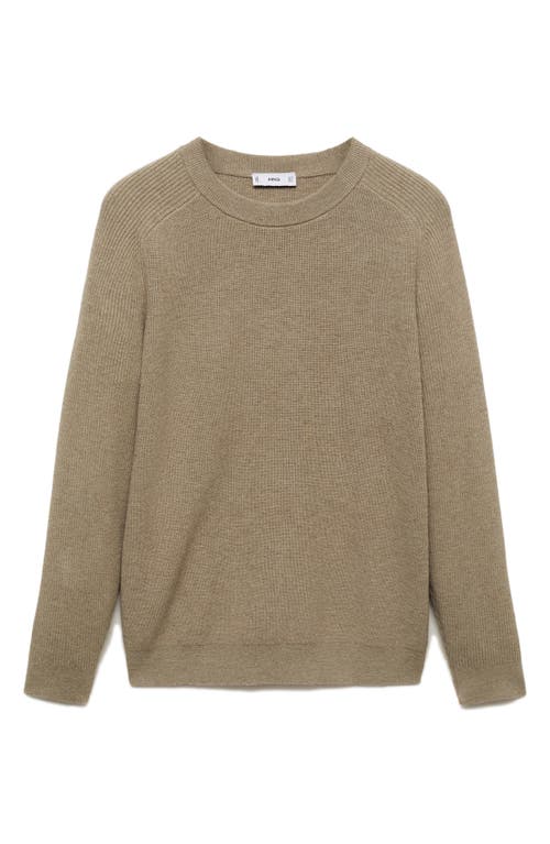 Mango Rib Sleeve Sweater In Mink Grey