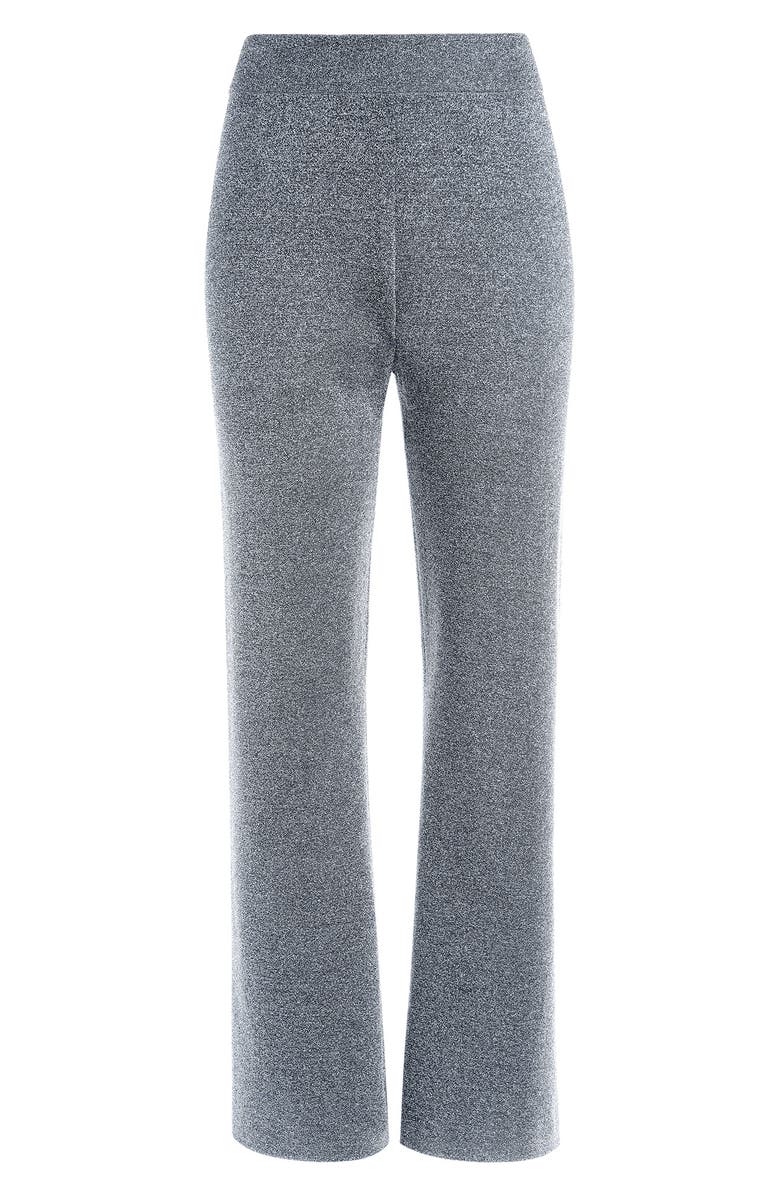 Alice + Olivia Charlize Metallic Wool Blend Wide Leg Pants, Alternate, color,