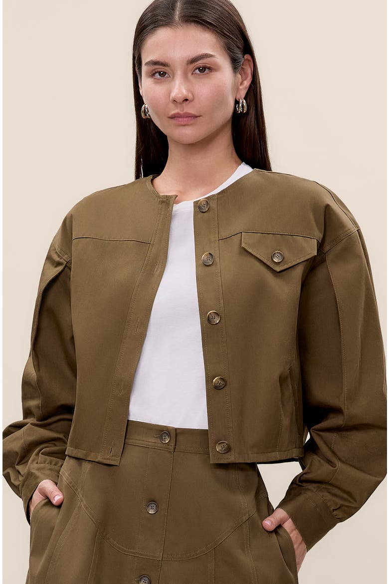 Aria Twill Jacket, Main, color, Olive