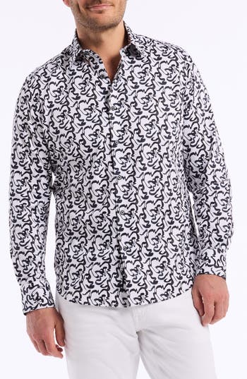 Shop Robert Graham Theron Cotton Button-up Shirt In White