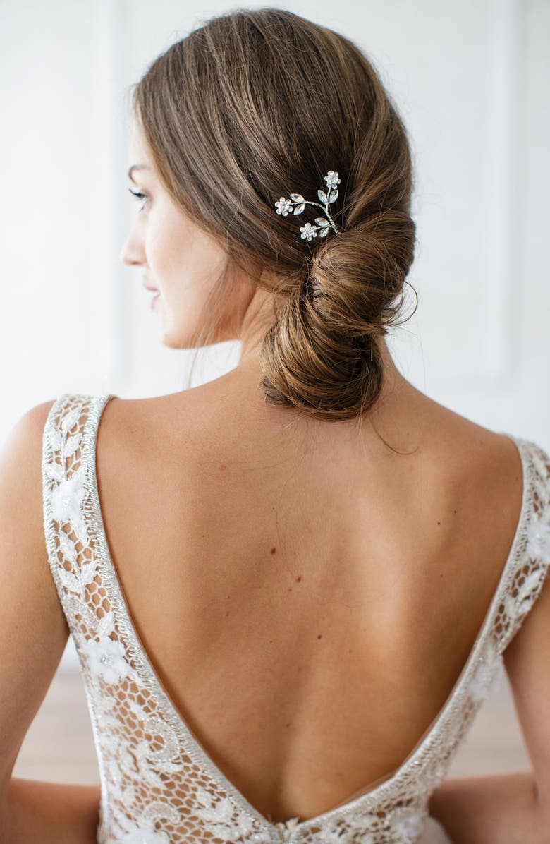 Brides & Hairpins Ameenah Floral Crystal Pin, Alternate, color,