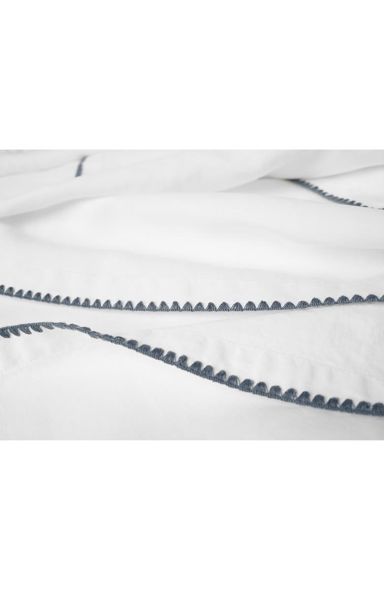 Coyuchi Olivos Set of 4 Organic Linen Napkins, Alternate, color, Alpine White W/ Gulf