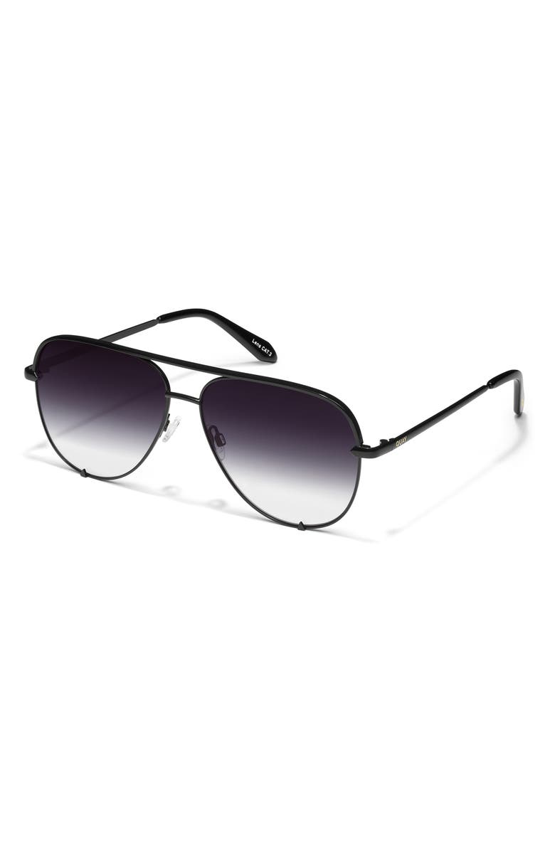 QUAY High Key Mini 60mm Aviator Sunglasses, Alternate, color, Black/ Fade To Clear