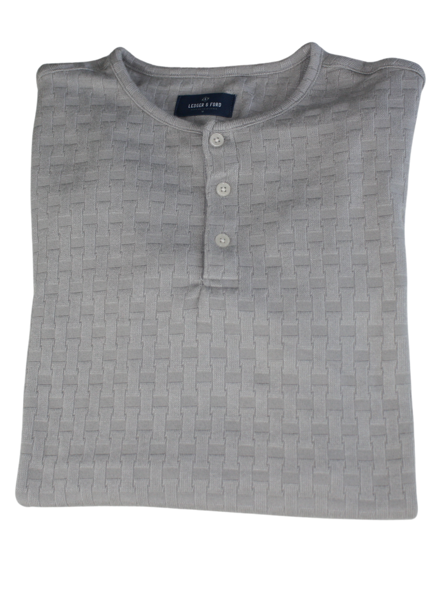 Grey Folsom Basketweave Henley - image 2