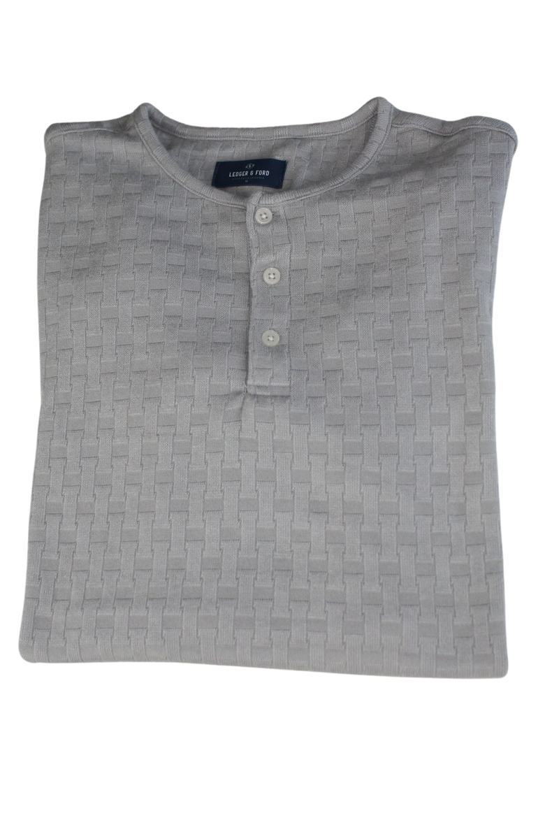 Grey Folsom Basketweave Henley, Alternate, color, Grey