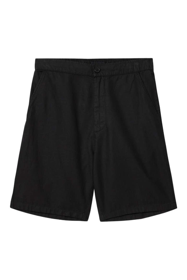 Corbett Cotton & Linen Shorts, Alternate, color, ORCA BLACK