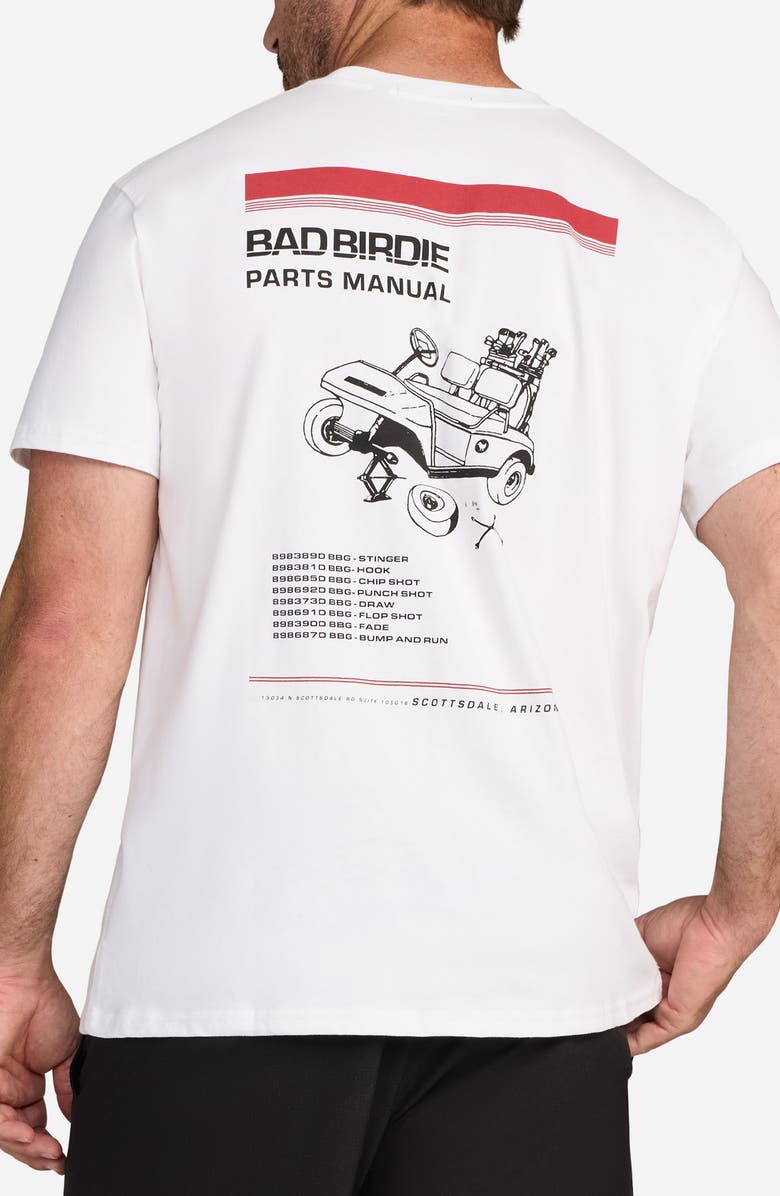 Bad Birdie Pit Crew Graphic T-Shirt, Alternate, color, Brilliant White