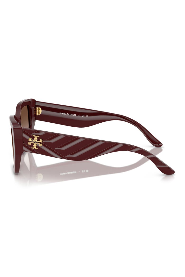 53mm Irregular Sunglasses, Alternate, color, BROWN GRAD