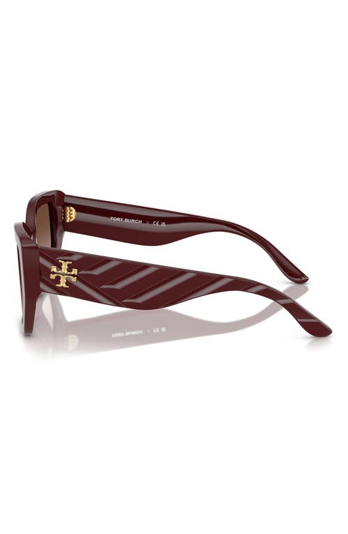 Tory Burch 53mm Irregular Sunglasses In Brown Grad
