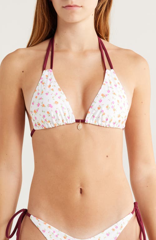 Kulani Kinis Halter Bralette Bikini Top In Rosie Posie