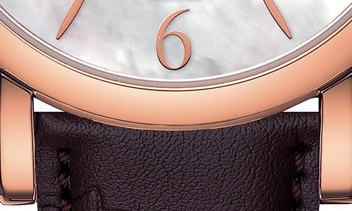 Tissot Lady Heart Leather Strap Watch, 35mm In Brown/mother Of Pearl