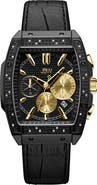 JBW Echelon Diamond Chronograph Croc Embossed Leather Strap Watch, 41mm