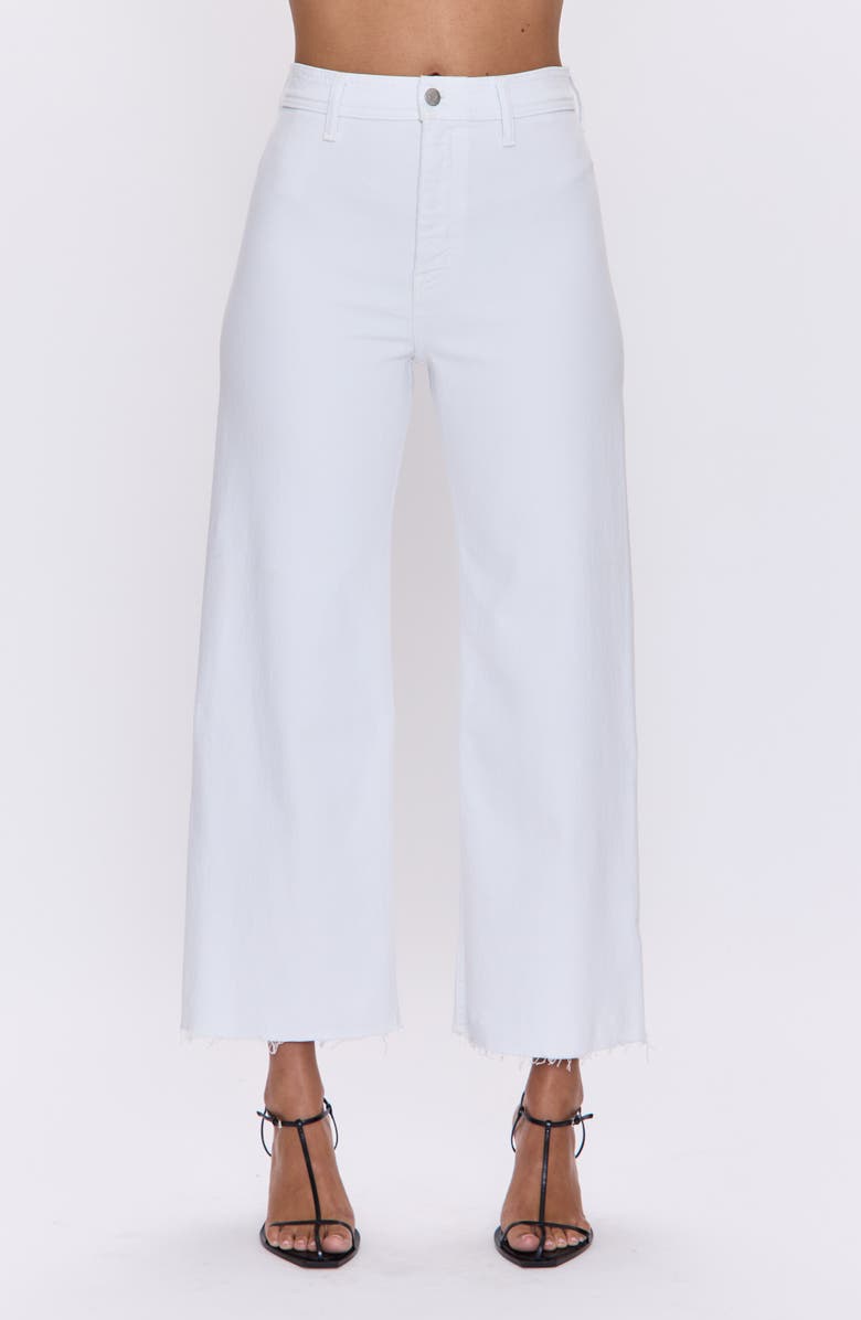 Pistola Penny Crop High Waist Raw Hem Wide Leg Jeans, Main, color, Blizzard