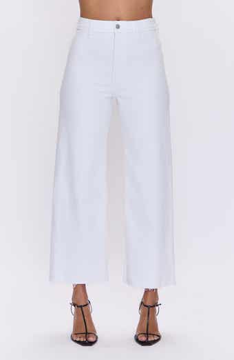 Penny Crop High Waist Raw Hem Wide Leg Jeans