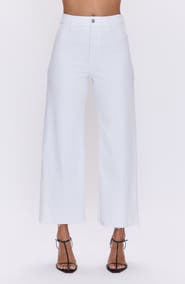 Pistola Penny Crop High Waist Raw Hem Wide Leg Jeans