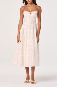 ASTR the Label Aubrey Embroidered Sleeveless Maxi Dress