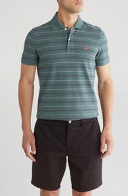 Brooks Brothers Stripe Short Sleeve Cotton Polo