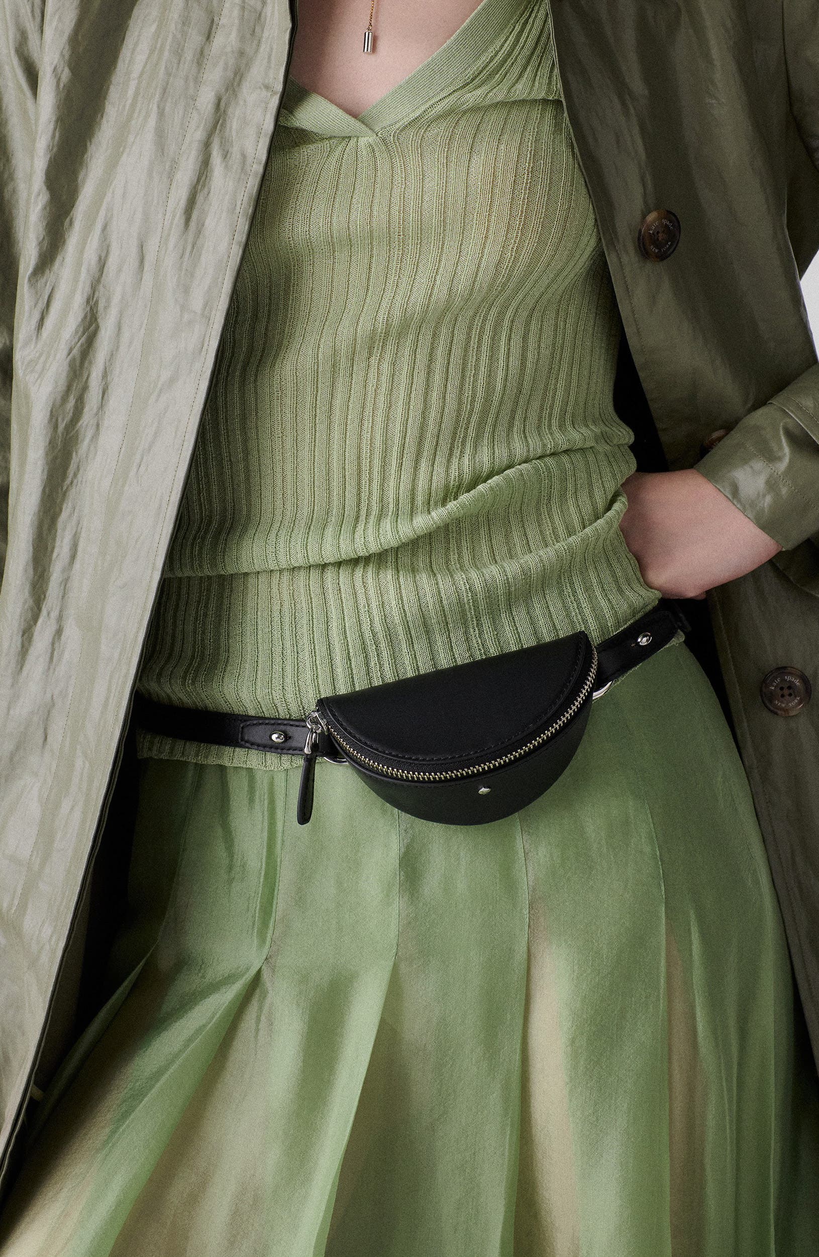 Kate Spade New York duo pebble leather crossbody bag, Alternate, color, Black/ Silver