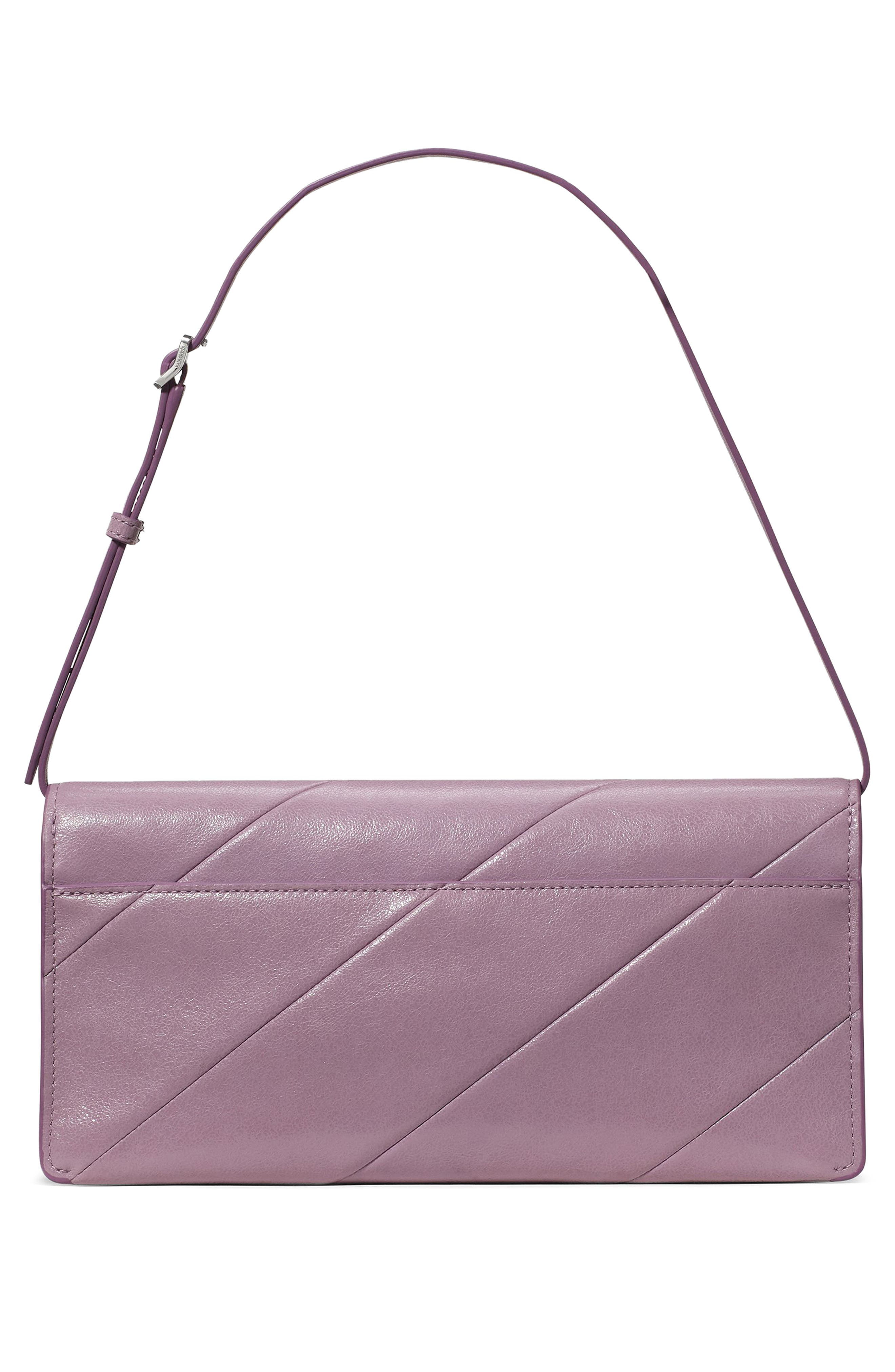 Kate Spade New York deco pieced glazed leather shoulder bag, Alternate, color, Market Purple