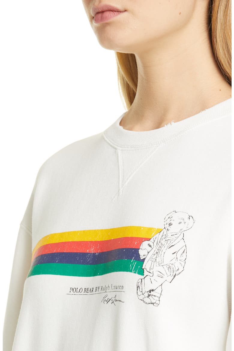 Polo Bear Sweatshirt, Alternate, color, DECKWASH WHITE
