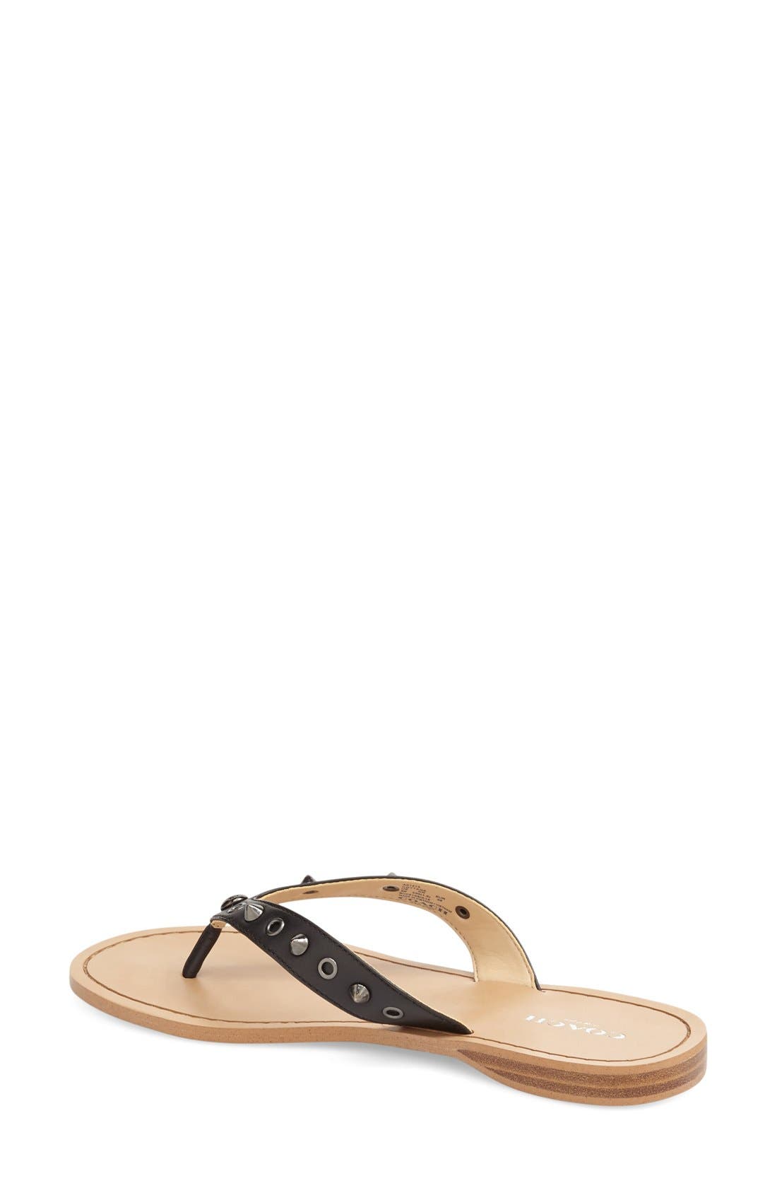COACH 'Cottage' Studded Flip Flop, Alternate, color, 