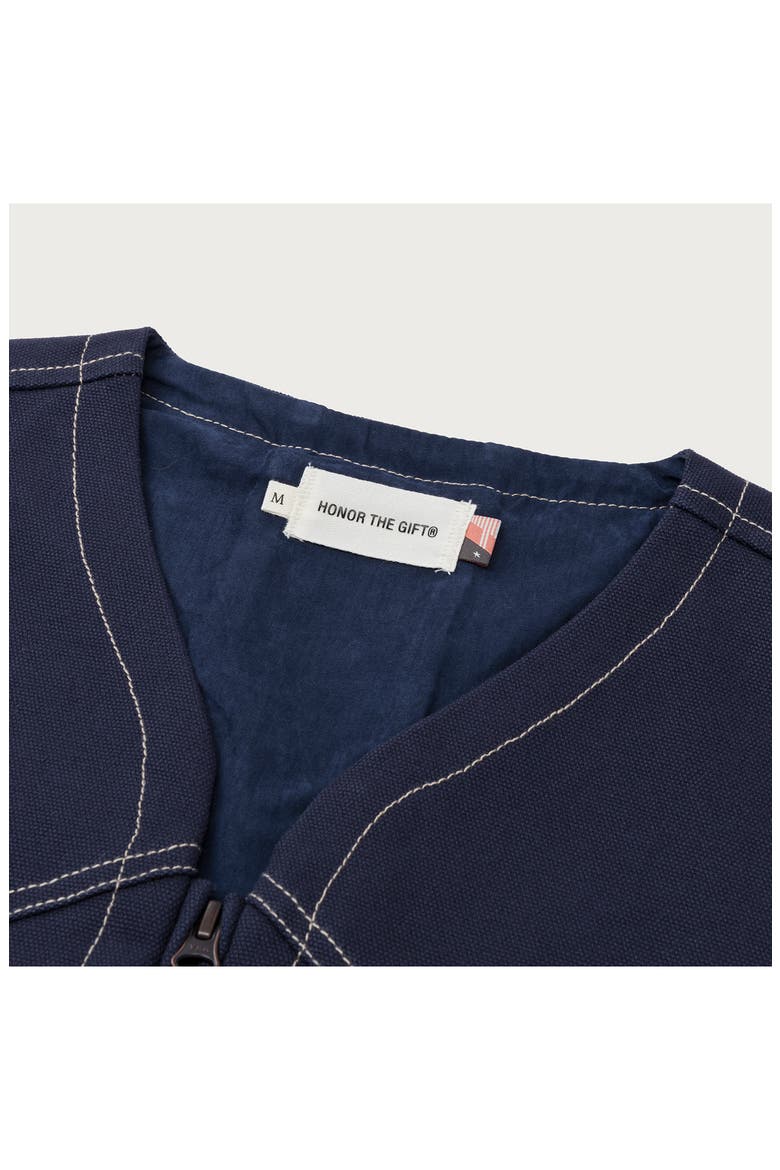 Logo Appliqué Cotton Canvas Riding Vest, Alternate, color, NAVY