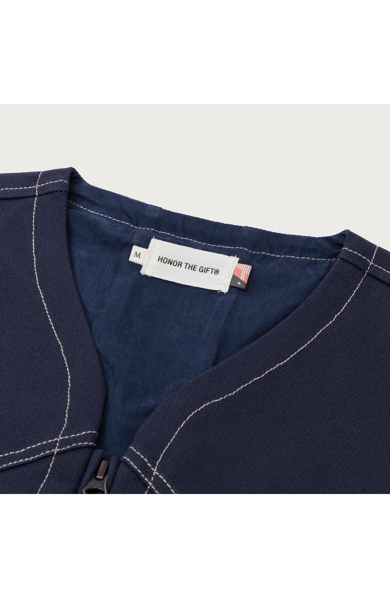 HONOR THE GIFT Logo Appliqué Cotton Canvas Riding Vest, Alternate, color, Navy