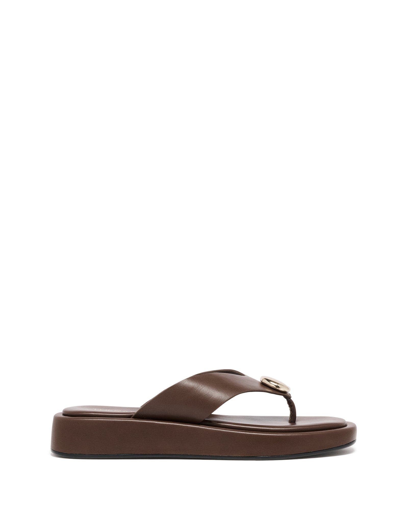 Val Square Toe Thong Sandal, Alternate, color, Chocolate Smooth Pu