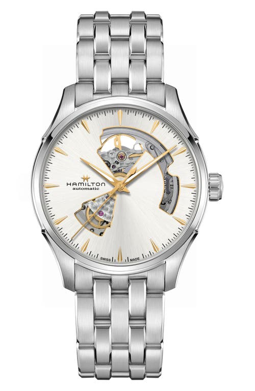 Hamilton Men's Swiss Automatic Jazzmaster Open Heart Stainless Steel Bracelet Watch 40mm In Silver