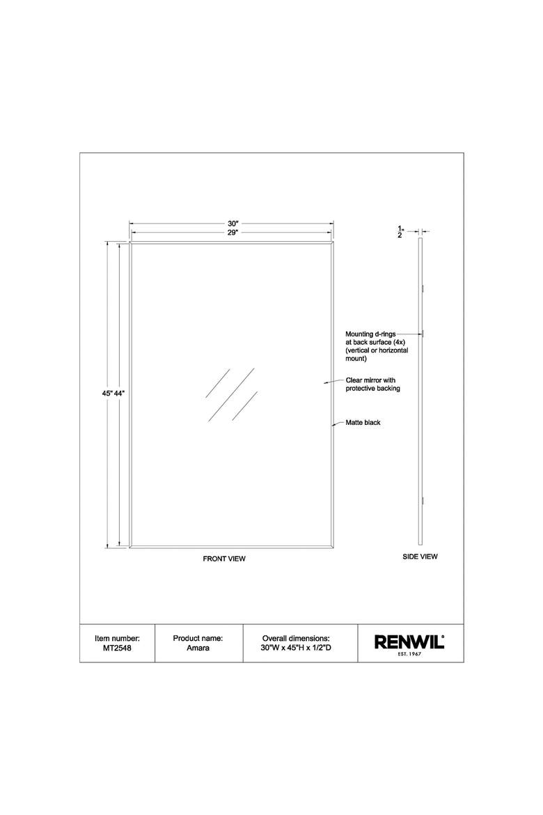 Amara Mirror, Alternate, color, MATTE BLACK