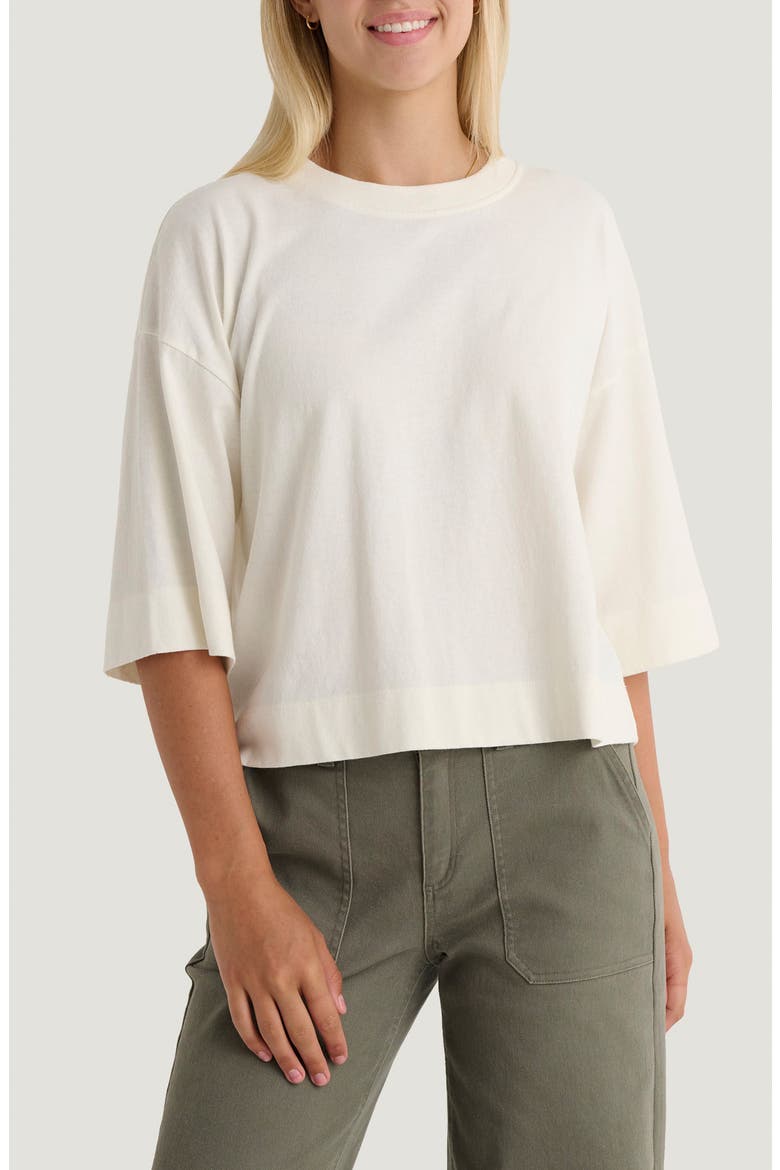 Heavyweight Cotton Crop T-Shirt, Main, color, BONE
