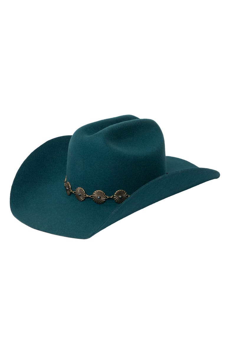 San Diego Hat Concho Belt Wool Cowboy Hat, Main, color, Teal