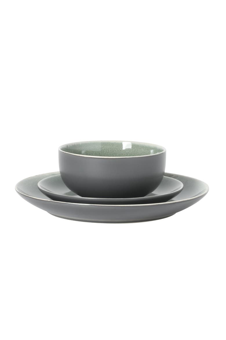 Pine Coast 12 Piece Plates and Bowls Dinnerware Set, Alternate, color, Green