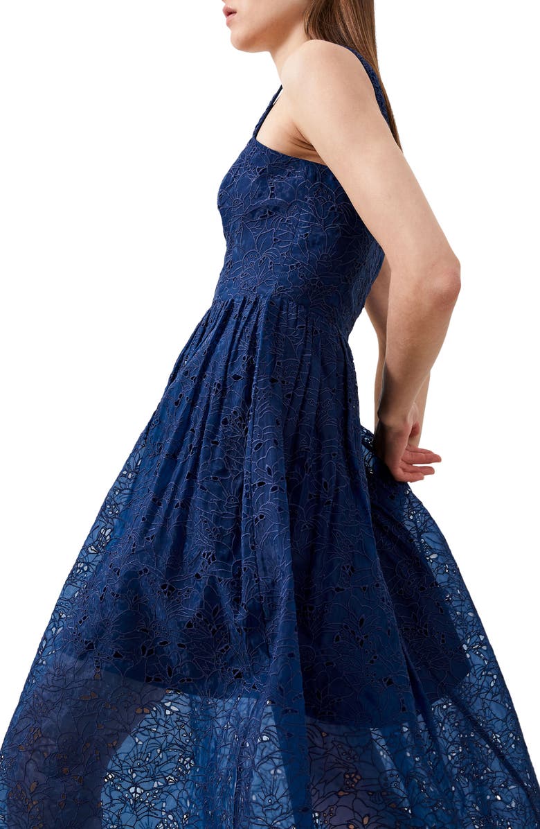 French Connection Embroidered Lace Dress, Alternate, color, Midnight Blue
